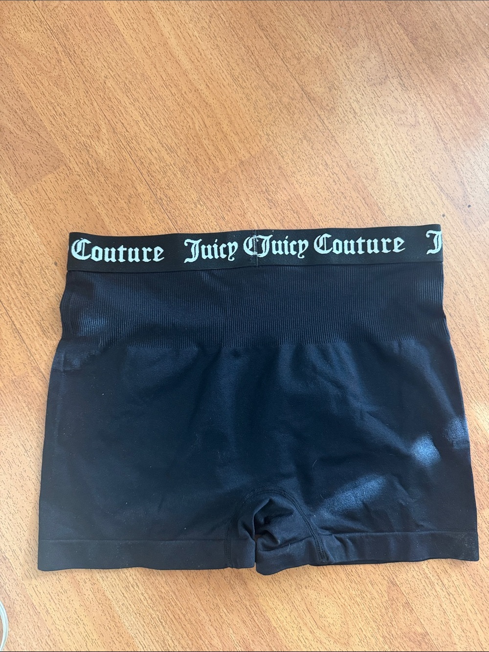 Juicy Couture Black Bike Shorts with White Logo Waistband